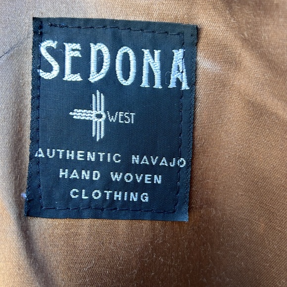 Vintage Sedona West brand Navajo blanket and suede coat - Picture 6 of 11